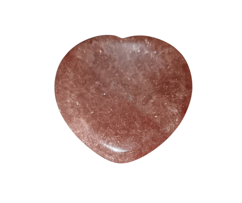 Heart-Shaped Crystal Palmstone · Strawberry Quartz