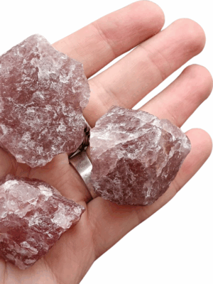 21 kinds of Mini Rough Crystal Chunks · Strawberry Quartz