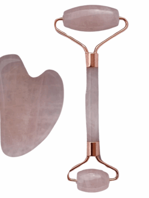Crystal Face Roller & Gua Sha Set · Rose Quartz