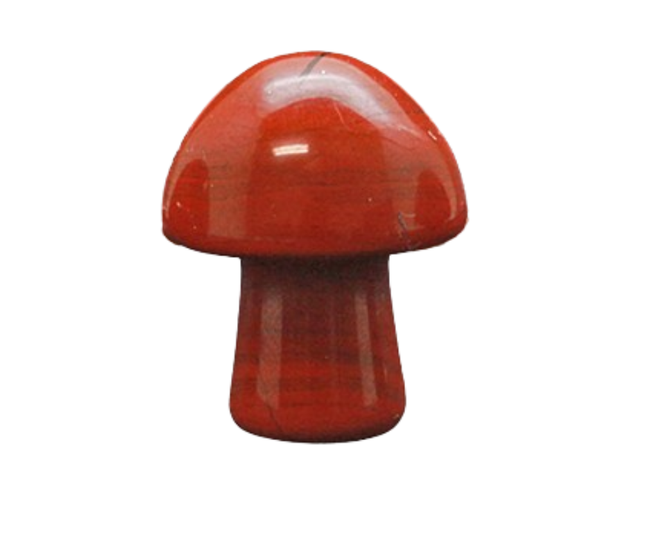 Mini Crystal Mushroom · Red jasper
