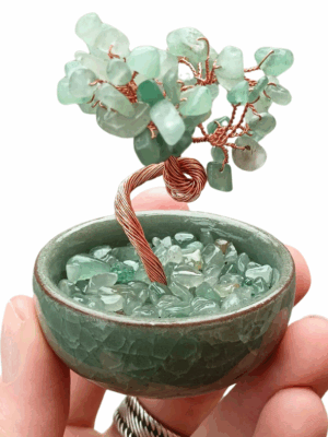 Large Crystal Tree in Terracotta Glazed Pot · Aventurine