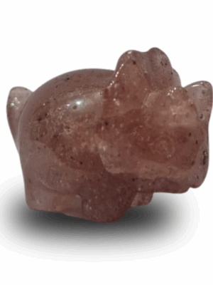 Mini Crystal Triceratops · Strawberry Quartz