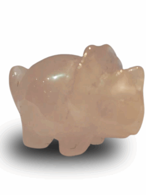 Mini Crystal Triceratops · Rose quartz