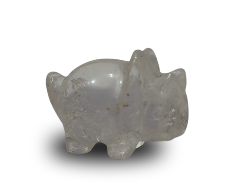 Mini Crystal Triceratops · Clear quartz