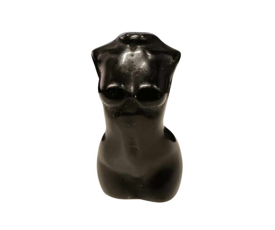 Mini Female Body Crystal Carving · Obsidian