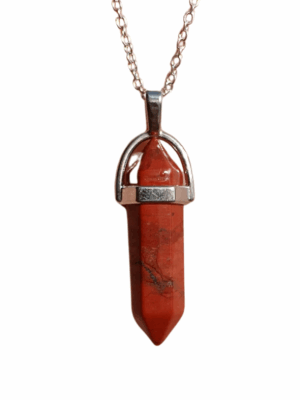 Double Terminated Crystal Pendant (popular) · Red jasper