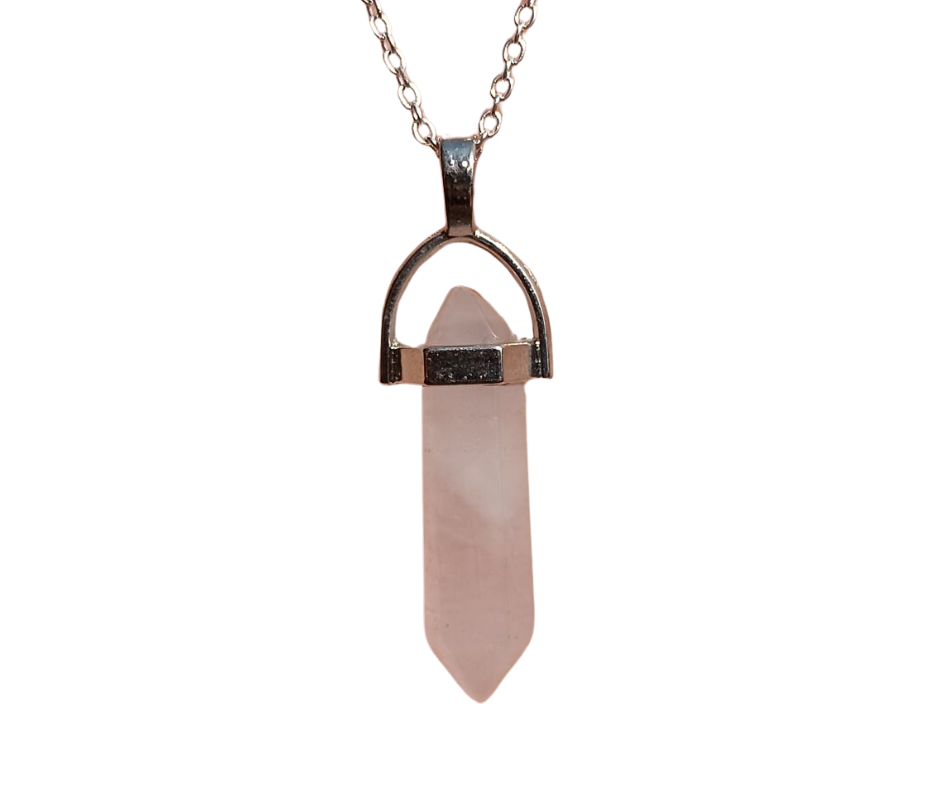 Double Terminated Crystal Pendant (popular) · Rose Quartz