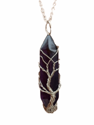 Double Terminated Crystal Tree of Life Pendant · Amethyst