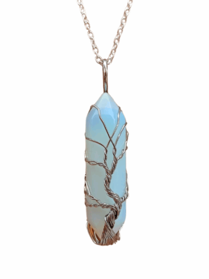 Double Terminated Crystal Tree of Life Pendant · Opalite