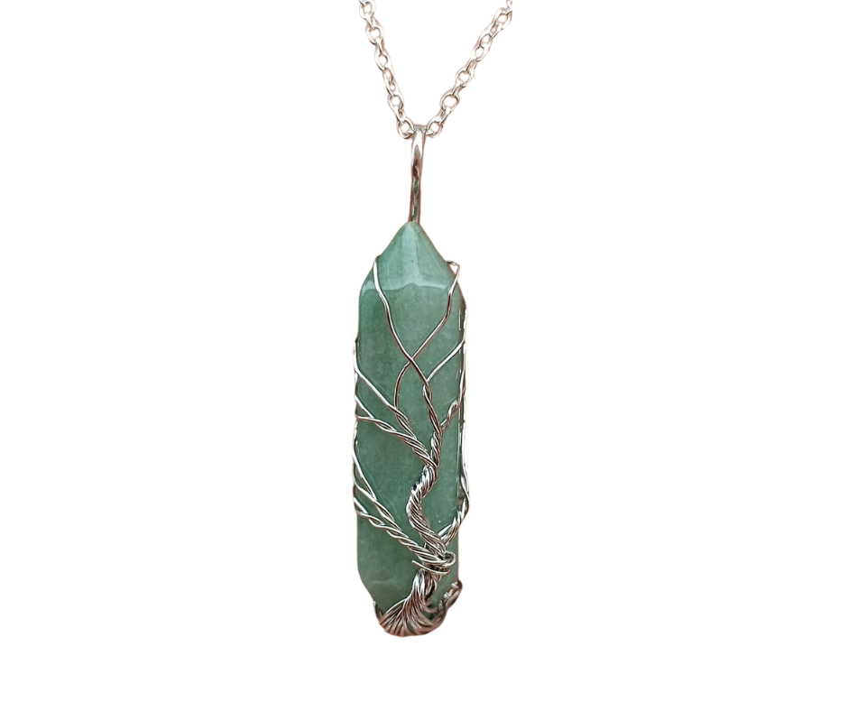 Double Terminated Crystal Tree of Life Pendant · Aventurine
