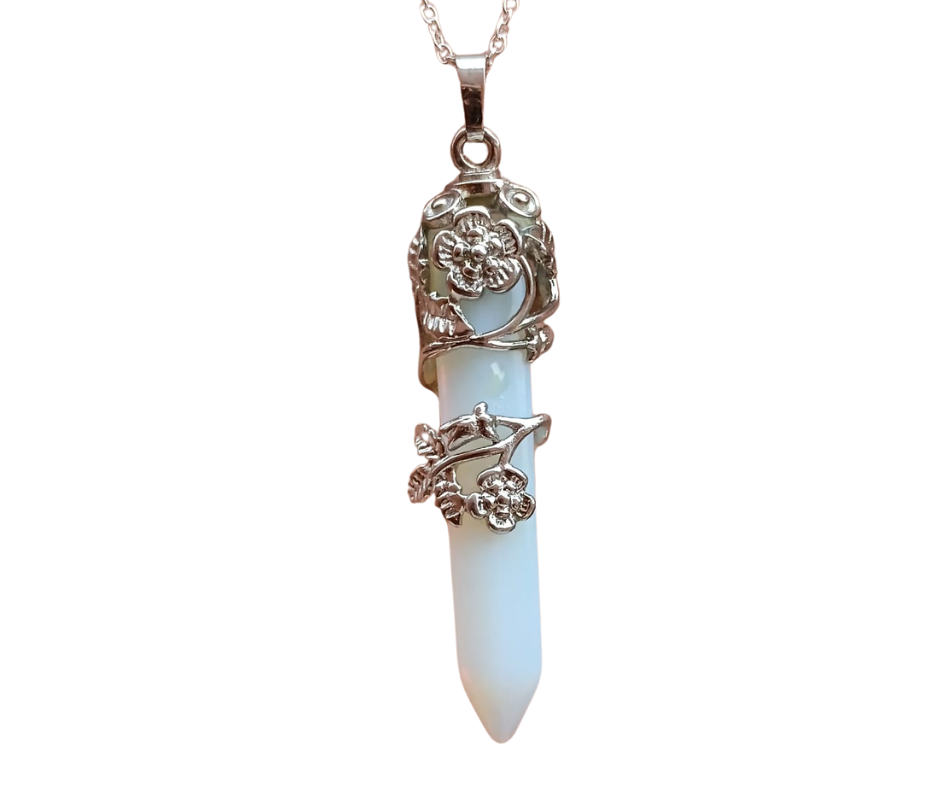 Double Terminated Crystal Rose Pendant · Opalite