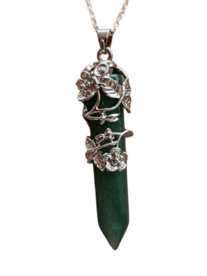 Double Terminated Crystal Rose Pendant · Aventurine