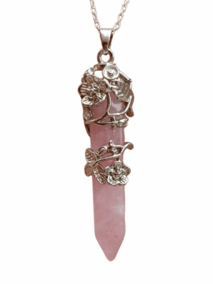 Double Terminated Crystal Rose Pendant