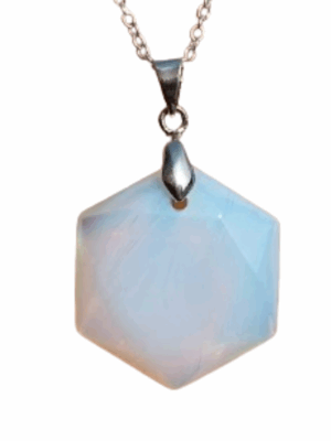Flat Merkaba Crystal Pendant · Opalite