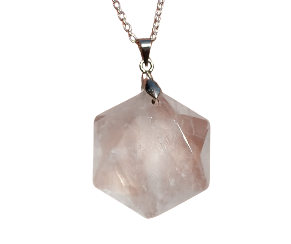 Flat Merkaba Crystal Pendant · Clear Quartz