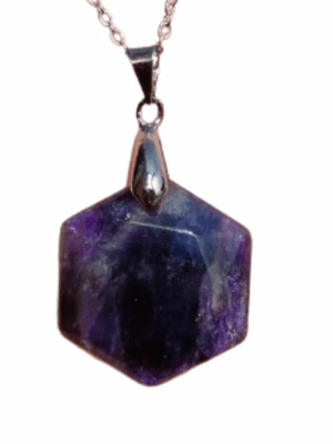 Flat Merkaba Crystal Pendant · Amethyst