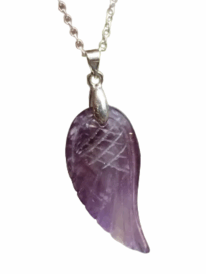Crystal Angel Wing Pendant · Amethyst