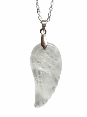 Crystal Angel Wing Pendant · Clear Quartz