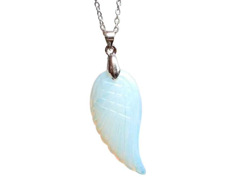 Crystal Angel Wing Pendant · Opalite