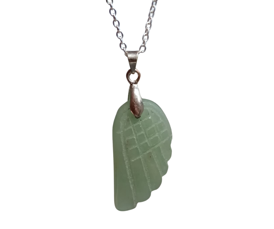 Crystal Angel Wing Pendant · Aventurine