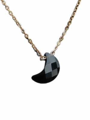 Crescent Moon Gold Crystal Pendant · Gold Obsidian