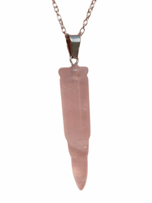 Crystal Bullet Pendant · Rose Quartz