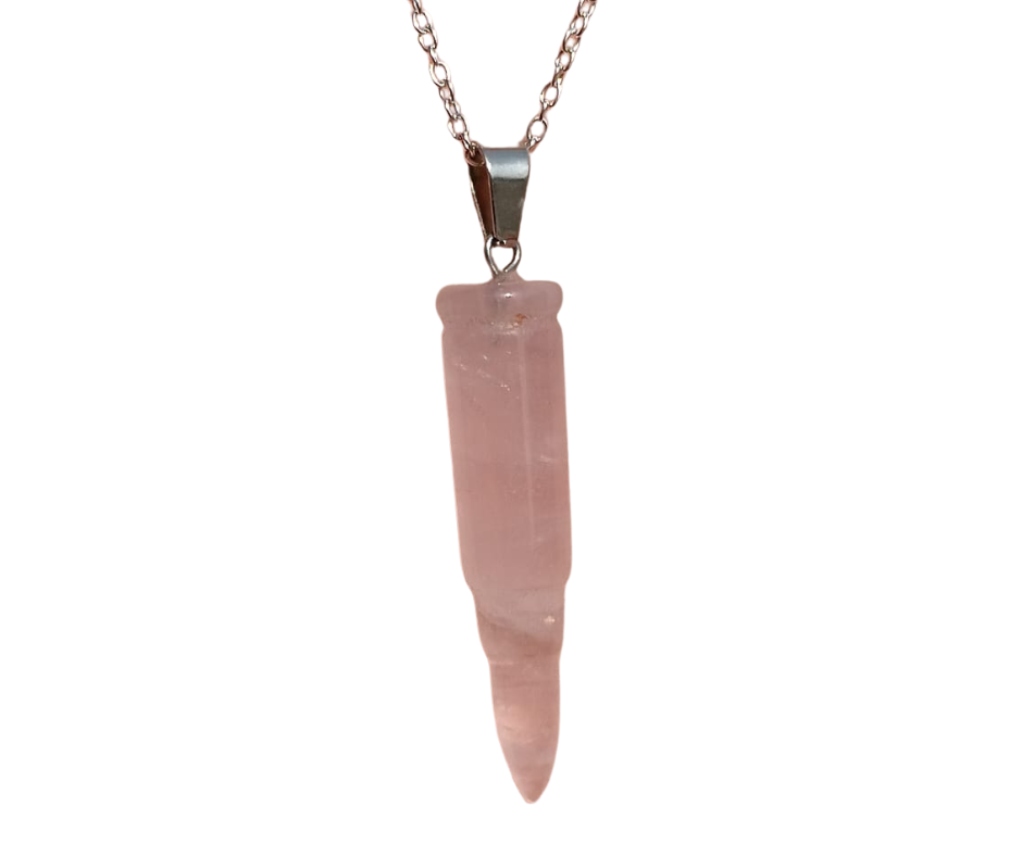Crystal Bullet Pendant · Rose Quartz