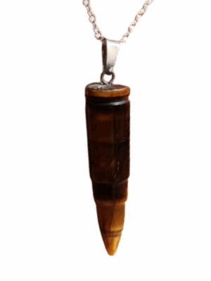 Crystal Bullet Pendant · Tiger's eye