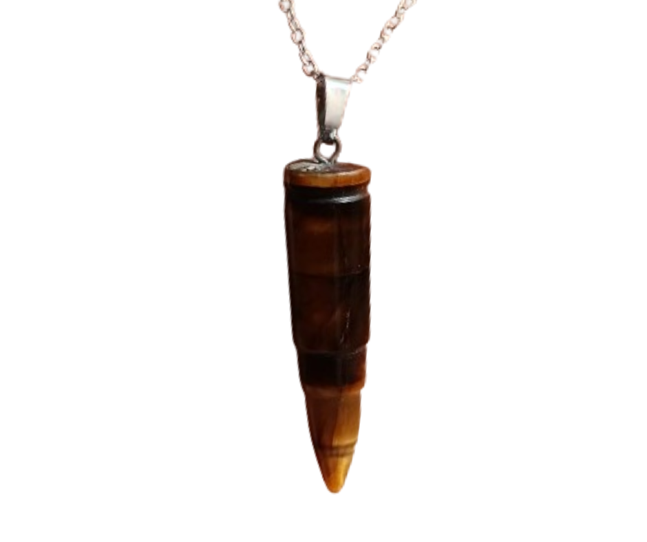 Crystal Bullet Pendant · Tiger's eye