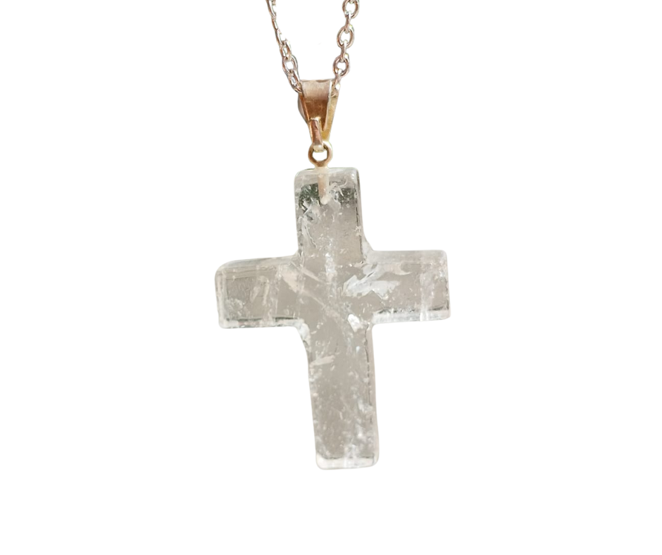 Crystal Cross Pendant · Clear quartz