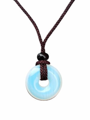 Crystal Donut Pendant · Red jasper