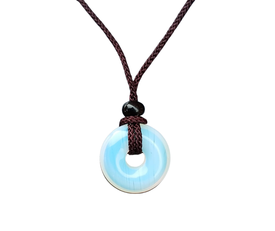 Crystal Donut Pendant · Red jasper