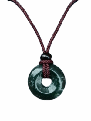 Crystal Donut Pendant · Moss agate