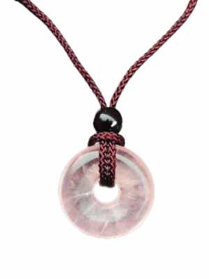 Crystal Donut Pendant · Rose Quartz
