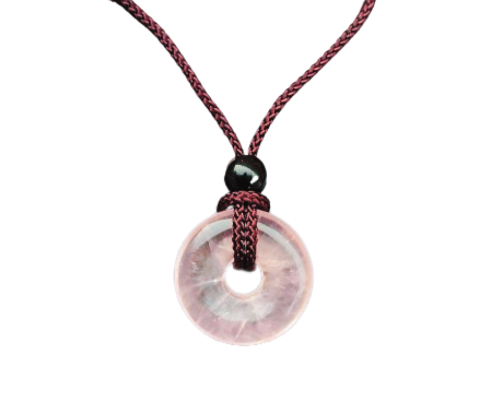 Crystal Donut Pendant · Rose Quartz