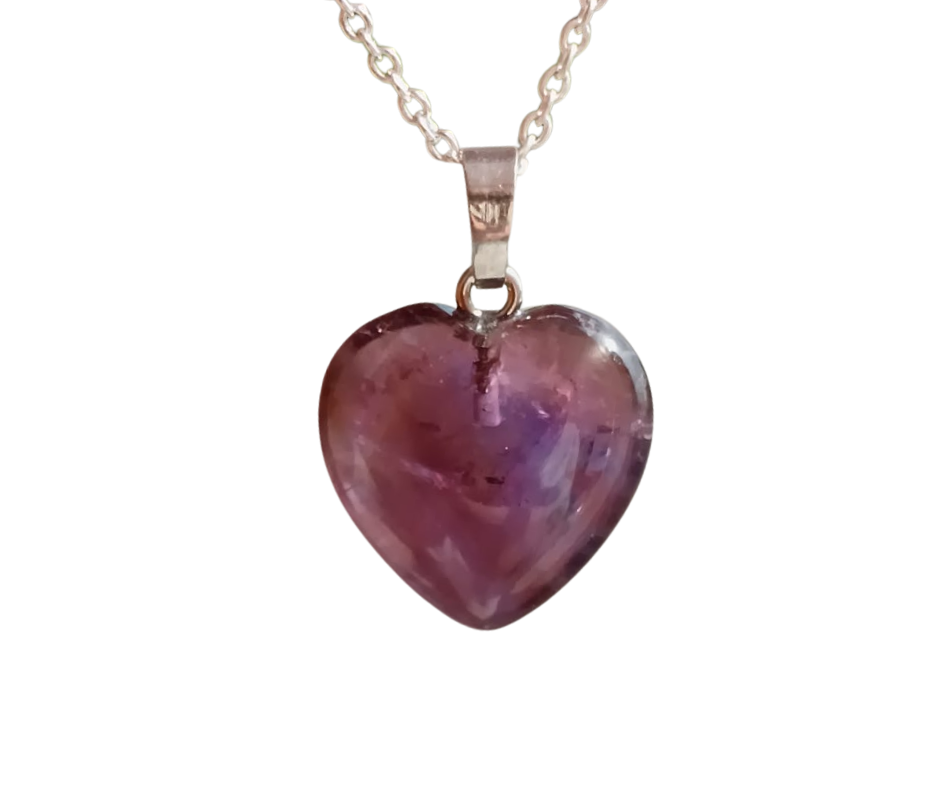 Crystal mini Heart Pendant · Amethyst