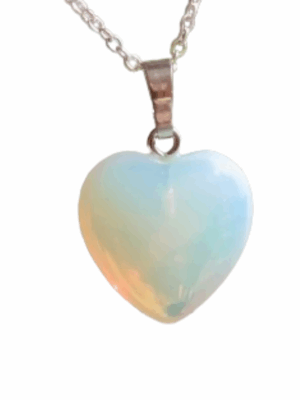 Crystal mini Heart Pendant · Opalite