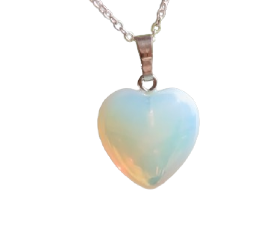 Crystal mini Heart Pendant · Opalite