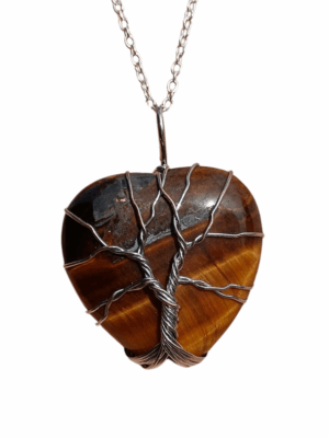 Crystal Heart Pendant with Tree of Life