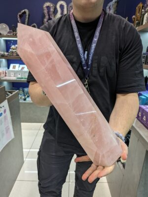 Very Large Rose Quartz Tower