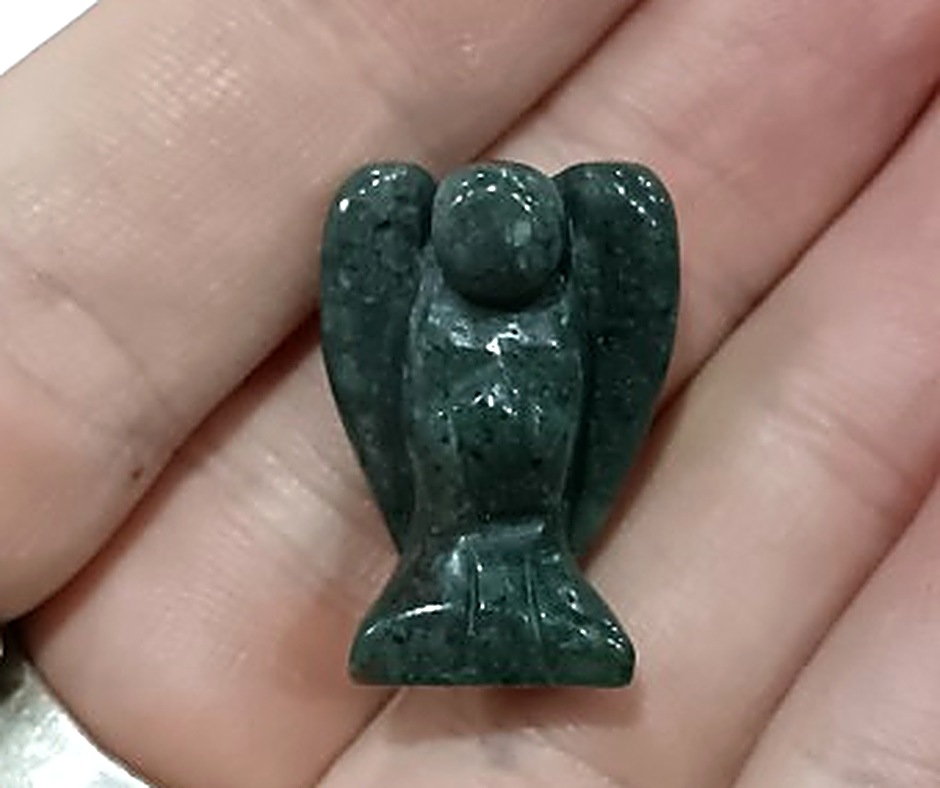 Mini Crystal Angel · Moss agate