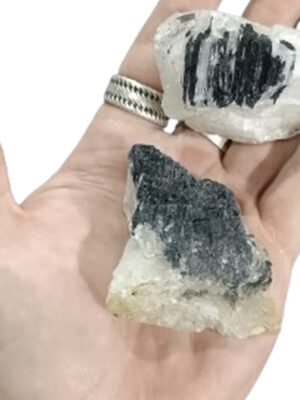 21 kinds of Mini Rough Crystal Chunks · Large Tourmalinated Quartz