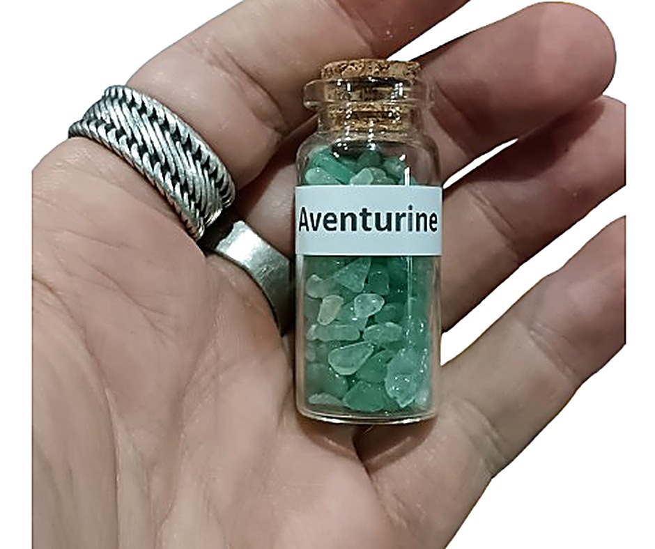 Crystal chip jar · Aventurine