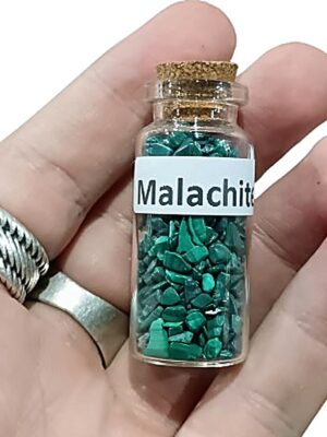 Crystal chip jar · Malachite