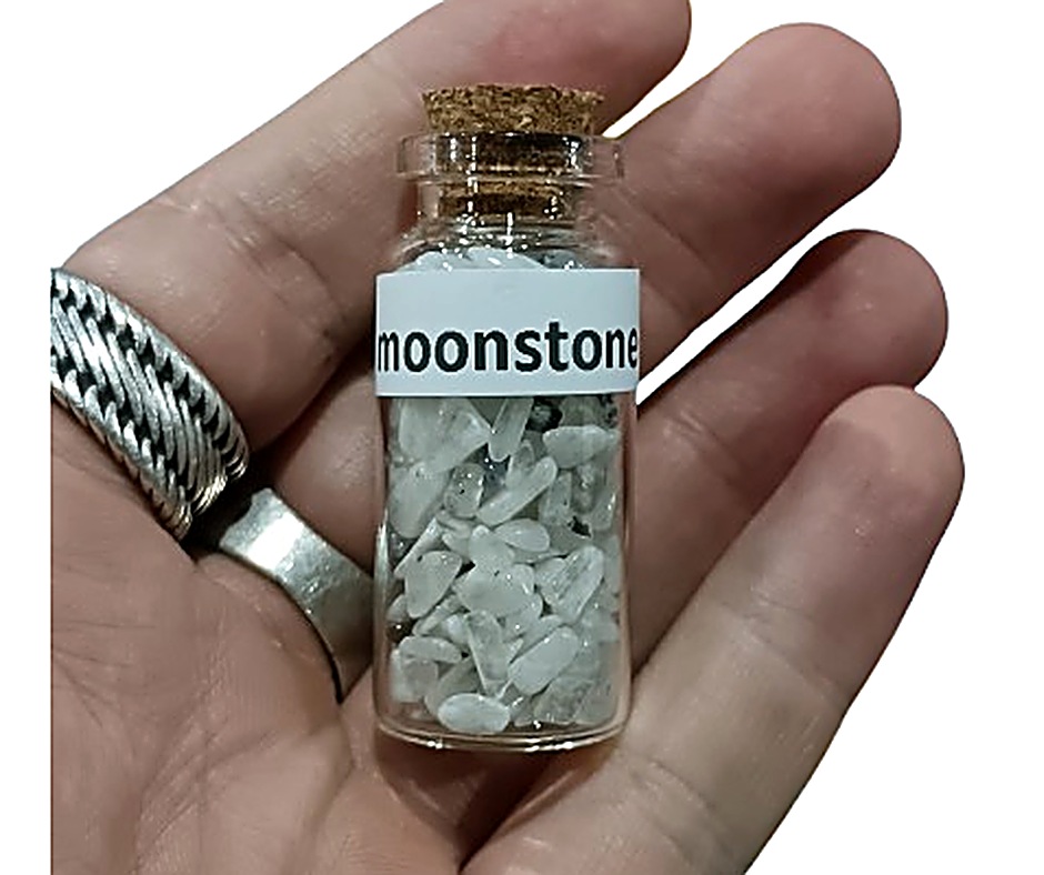 Crystal chip jar · Moonstone