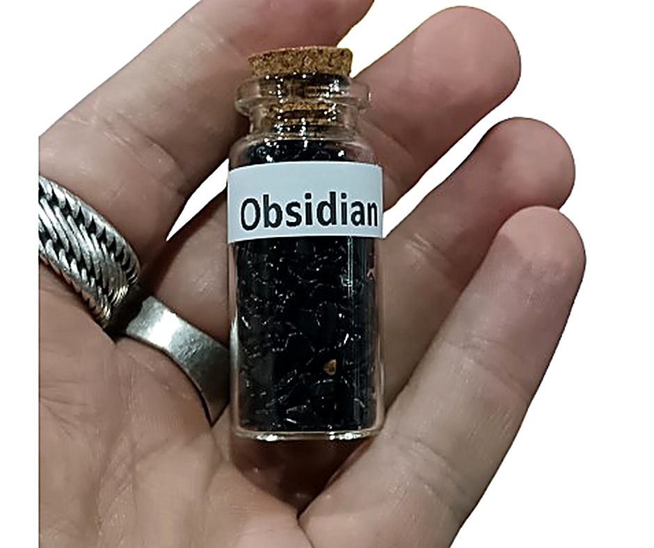 Crystal chip jar · Obsidian