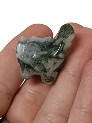 Mini Crystal Dinosaur · Moss agate