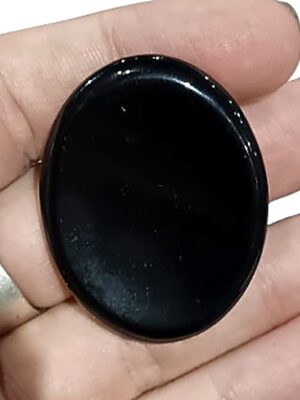 Oval Crystal Palmstone · Obsidian