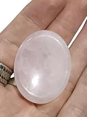 Oval Crystal Palmstone · Rose Quartz
