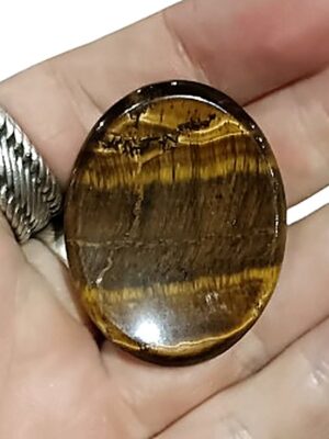Oval Crystal Palmstone · Tiger's eye